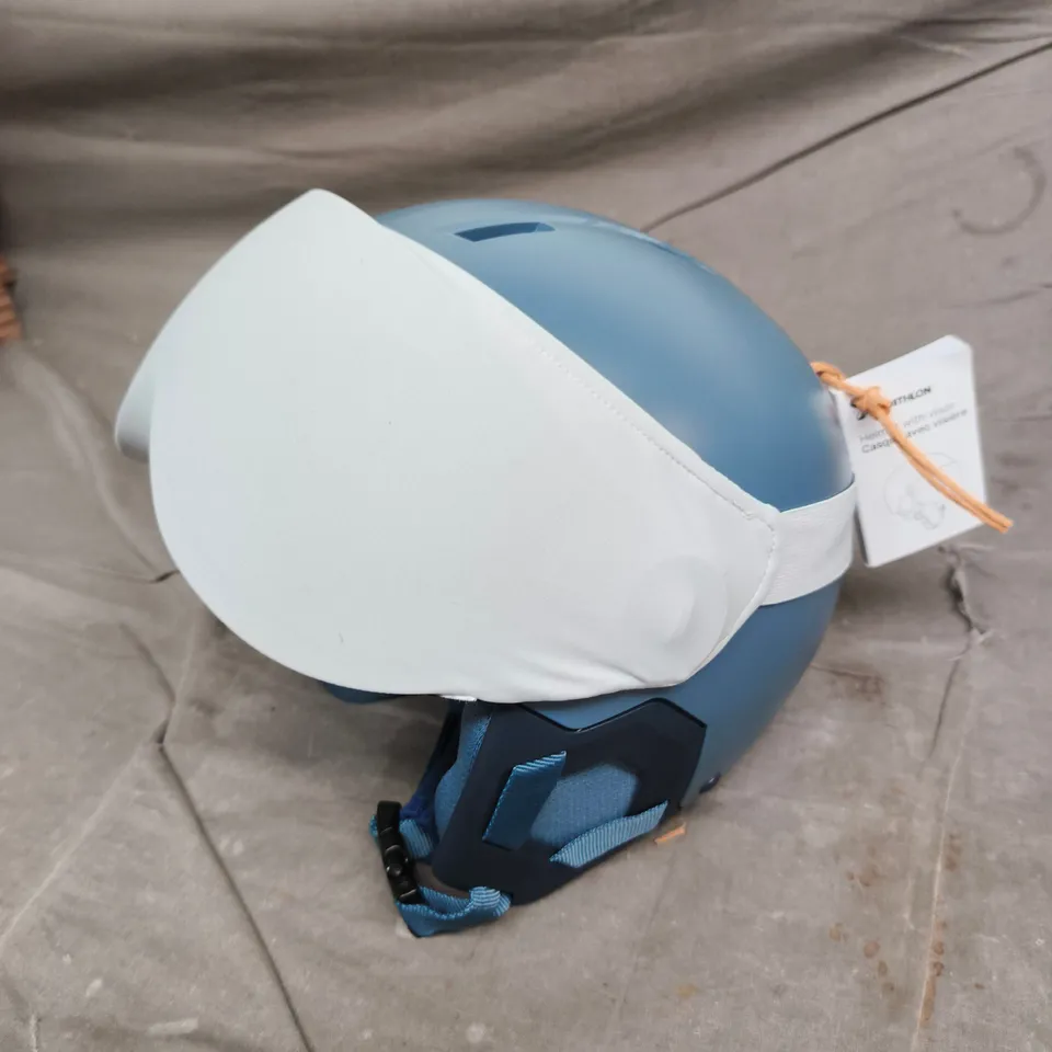 QUECHUA 550 PISTE HELMET WITH VISOR – BLUE, SIZE S (53-56 CM) 