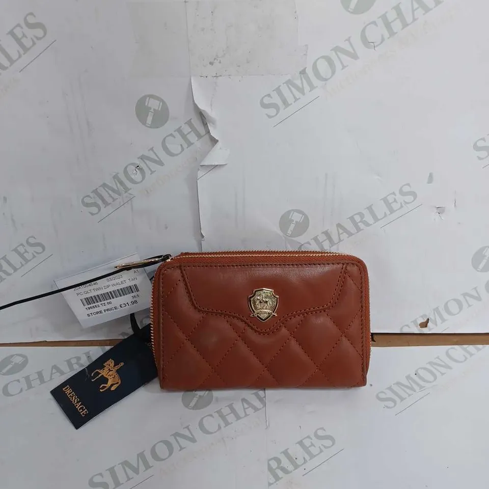 PAUL COSTELLOE QUILT TWIN ZIP LEATHER WALLET