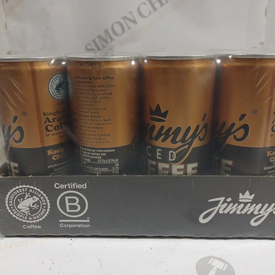 JIMMY'S STRONG / EXTRA SHOT FLAT WHITE ICED COFFEE 12 X 250ML CANS