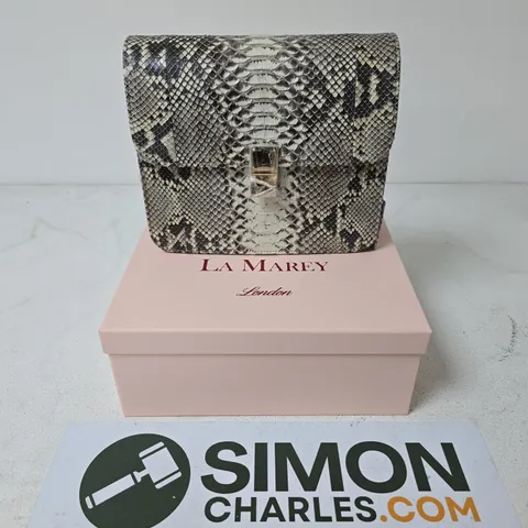 BOXED LA MAREY 100% GENUINE PYTHON SMALL LEATHER BAG WITH ADJUSTABLE SHOULDER STRAP