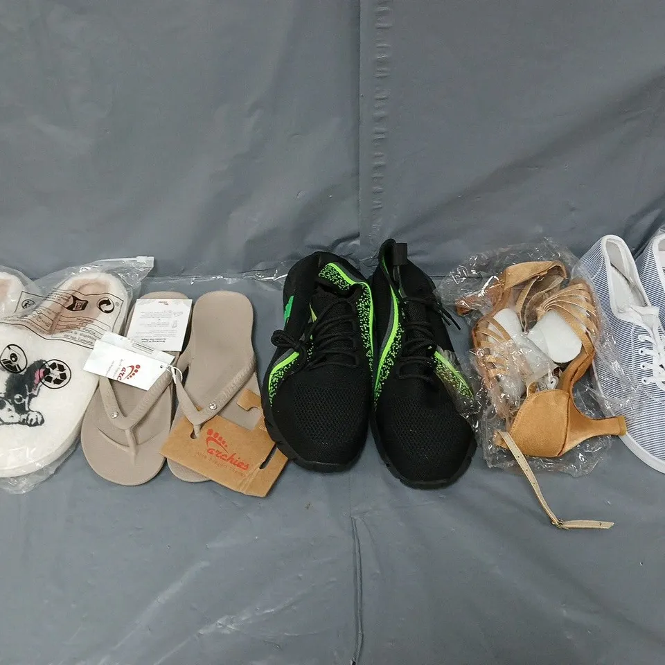 BOX OF APPROXIMATELY 15 PAIRS OF ASSORTED SHOES IN VARIOUS STYLES, COLOURS AND SIZES
