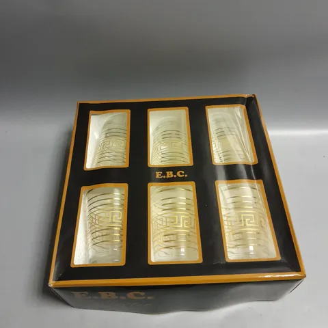 SET OF 6 BOXED EBC COLLECTIE CRYSTAL WATER SET GLASSES