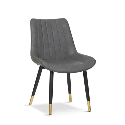 BOXED HOLTZCLAW UPHOLSTERED GREY DINING CHAIRS SET OF 4 (2 BOX)