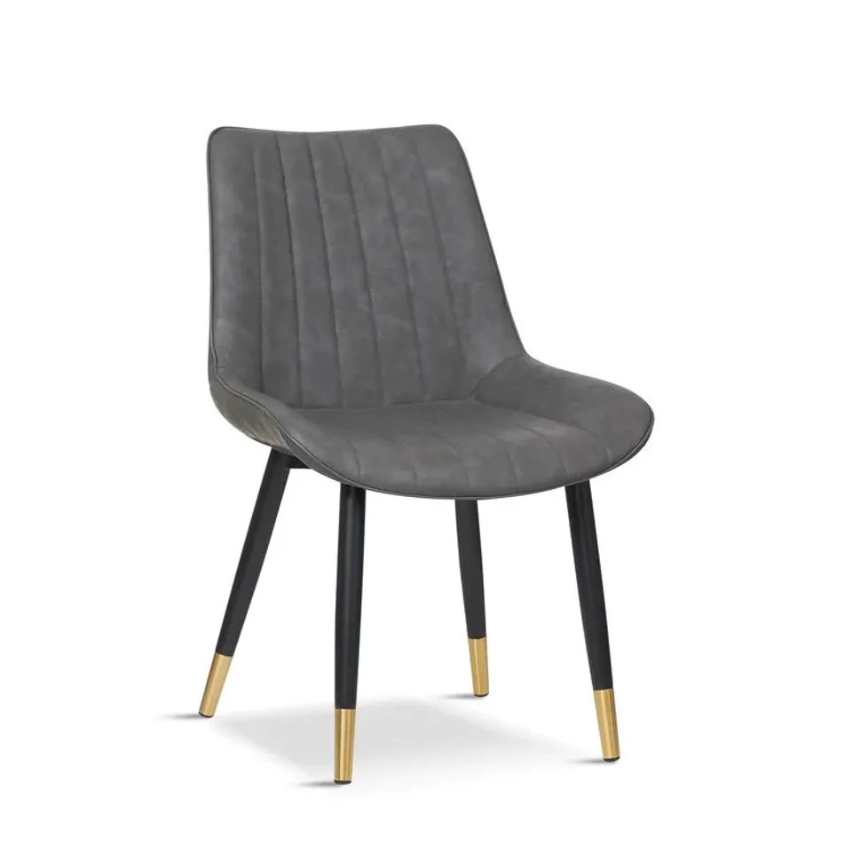 BOXED HOLTZCLAW UPHOLSTERED GREY DINING CHAIRS SET OF 4 (2 BOX)