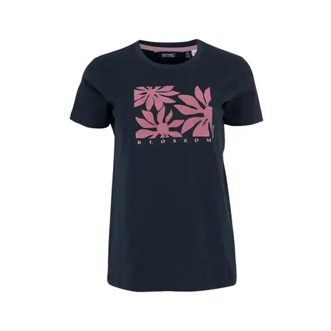 BRAND NEW REGATTA WOMENS FILANDRA IX SHORT SLEEVE T-SHIRT IN NAVY BLOSSOM - UK 20