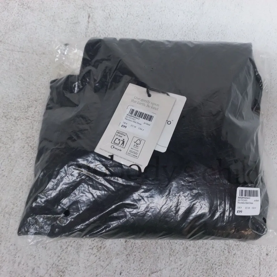 BAGGED NOBODY'S CHILD NICOLETTE MIDI DRESS IN BLACK SIZE UK 8
