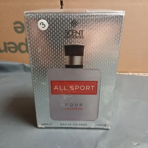 BOXED AND SEALED SCENT FAVOURITES ALL SPORT POUR HOMME EAU DE COLOGNE 100ML