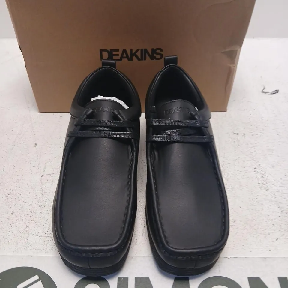 DEAKINS HUDSON LEATHER SHOES – BLACK, UK 10 (DK30072-HUDSON)