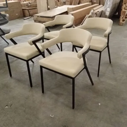 SET OF 4 FREYA FAUX LEATHER DINING CHAIRS