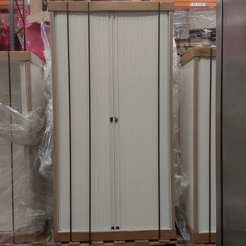BRAND NEW BISLEY ESSENTIALS 2 DOOR TAMBOUR CUPBOARD - WHITE