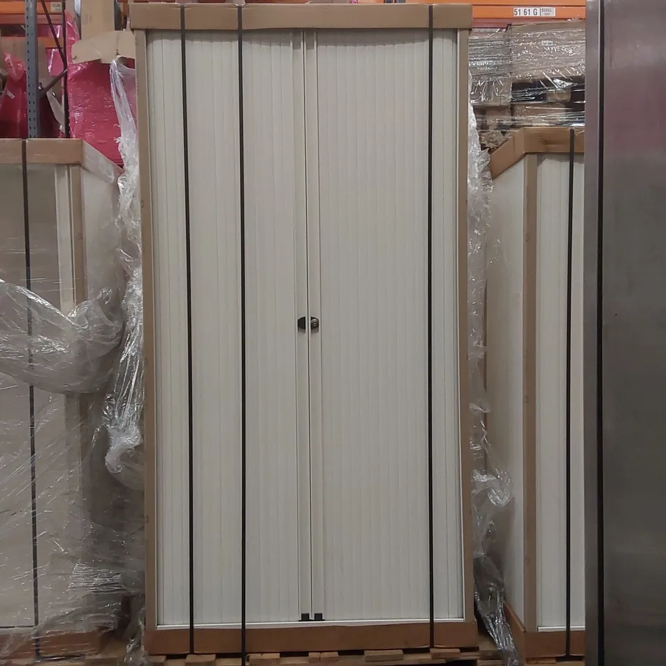 BRAND NEW BISLEY ESSENTIALS 2 DOOR TAMBOUR CUPBOARD - WHITE