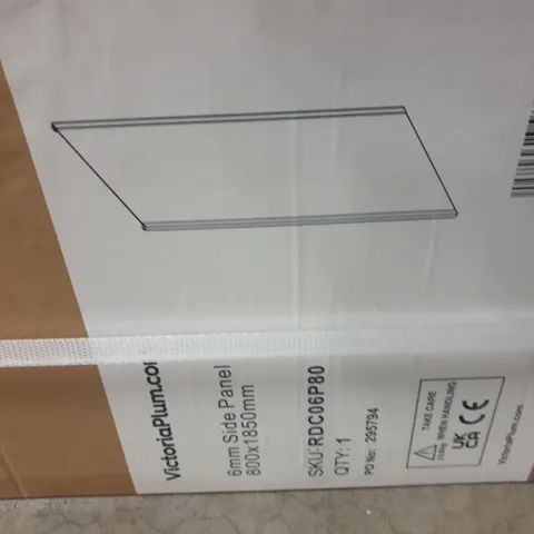 BOXED GRADE 1 VICTORIA PLUMBING 6MM SIDE PANEL 800X1850