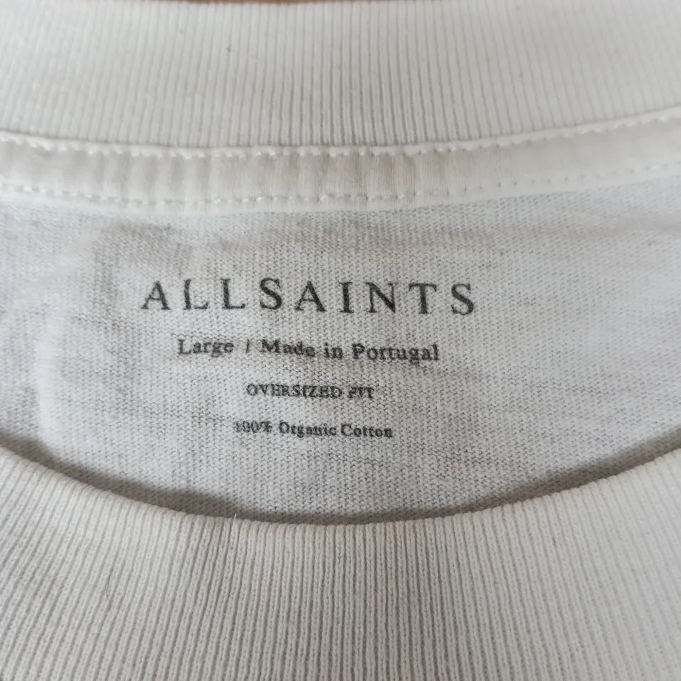 ALLSAINTS WHITE OVERSIZED T-SHIRT – UK L (LARGE) – MADE IN PORTUGAL
