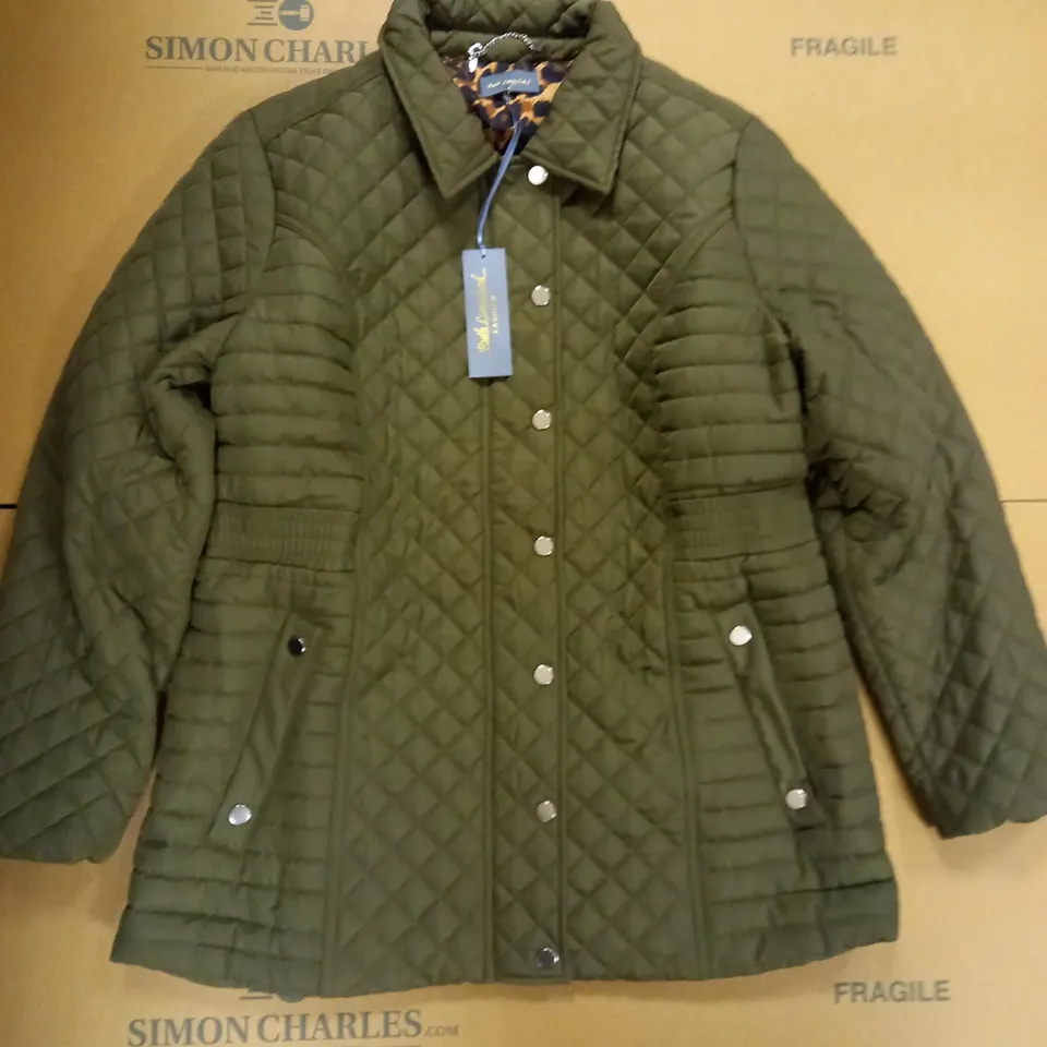 BRAND NEW RUTH LANGFORD QUILTED SPORG COAT, KHAKI - SIZE 18
