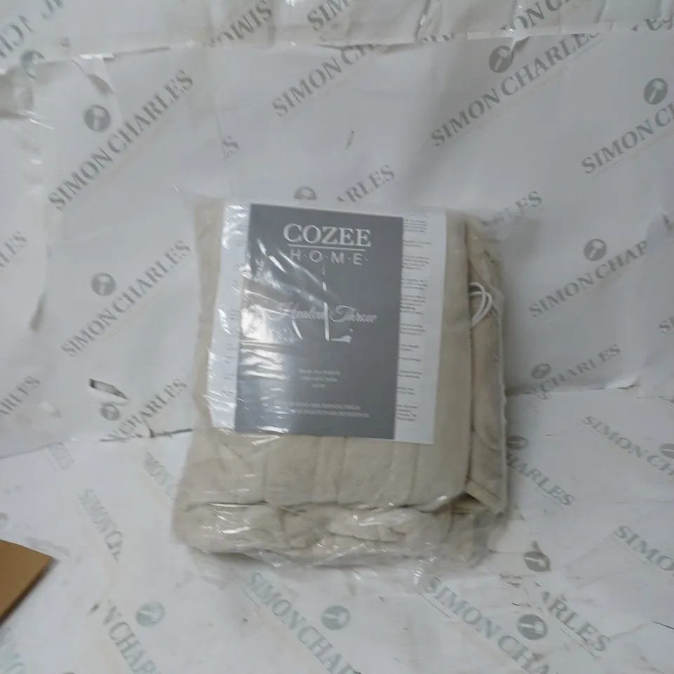 BOXED COZEE HOME HEATED BLANKET IN STONE 