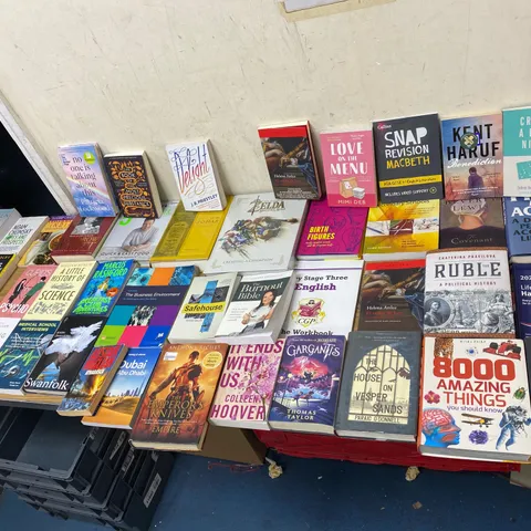 LARGE QUANTITY OF ASSORTED BOOK TITLES INCLUDE FICTION AND NON-FICTION TITLES BY AUTHORS SUCH AS;