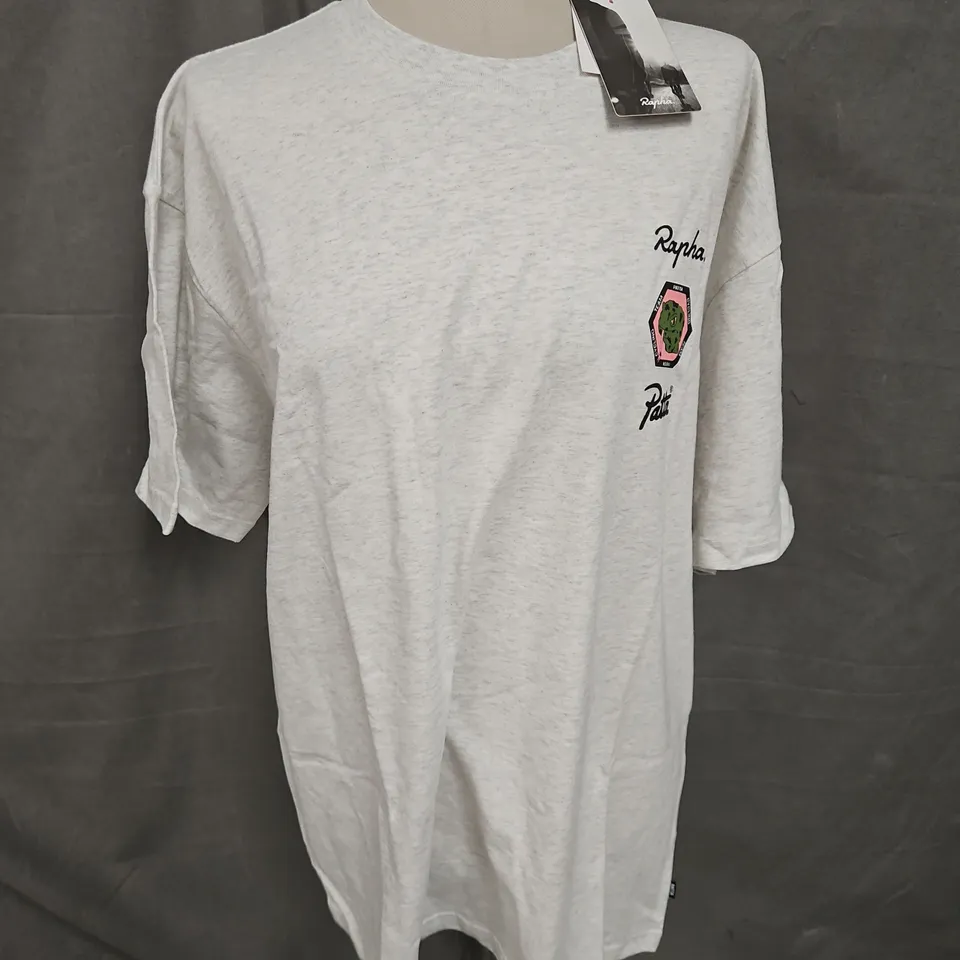 RAPHA X PATTA COTTON TSHIRT IN LIGHT GREY SIZE XL