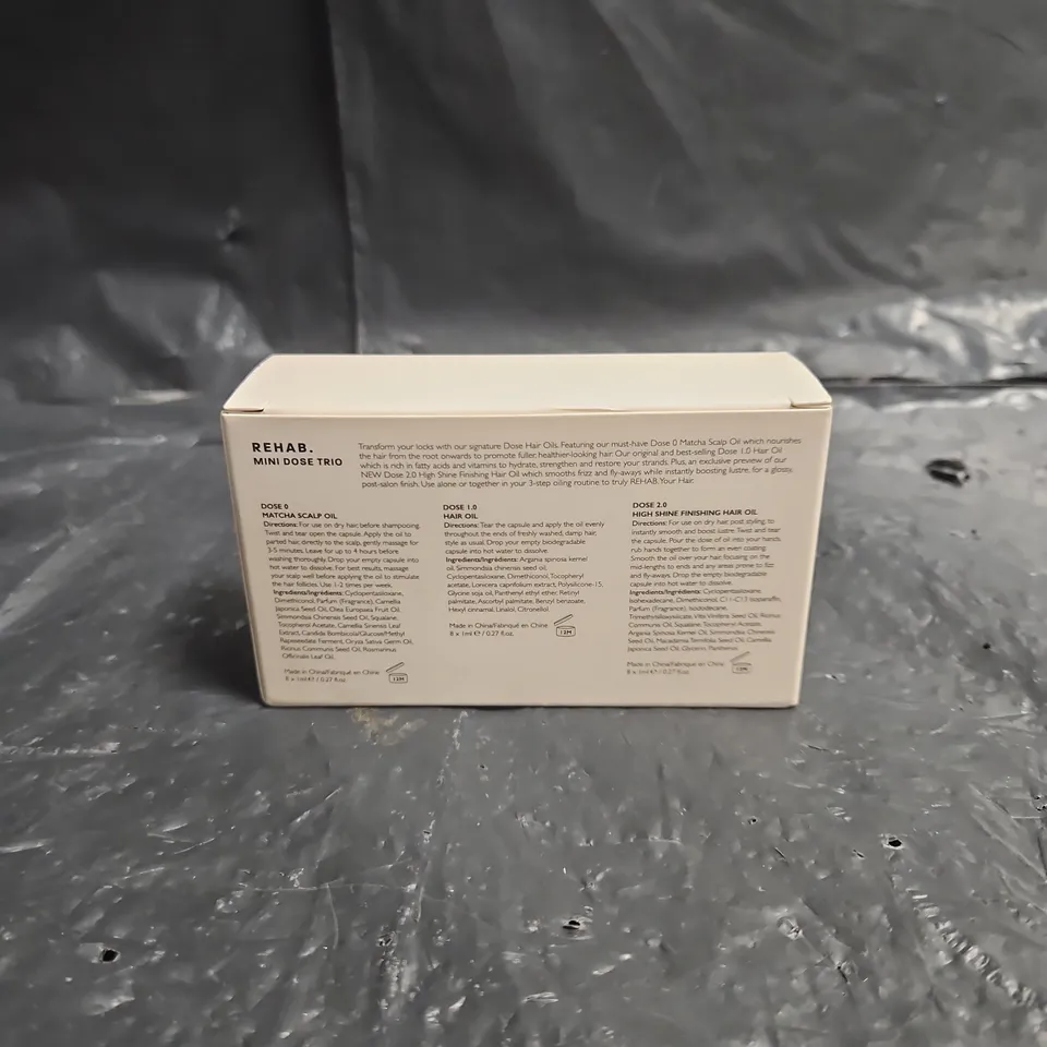 REHAB MINI DOSE TRIO HAIR OILS – BOXED SET (3 X 8 DOSES)