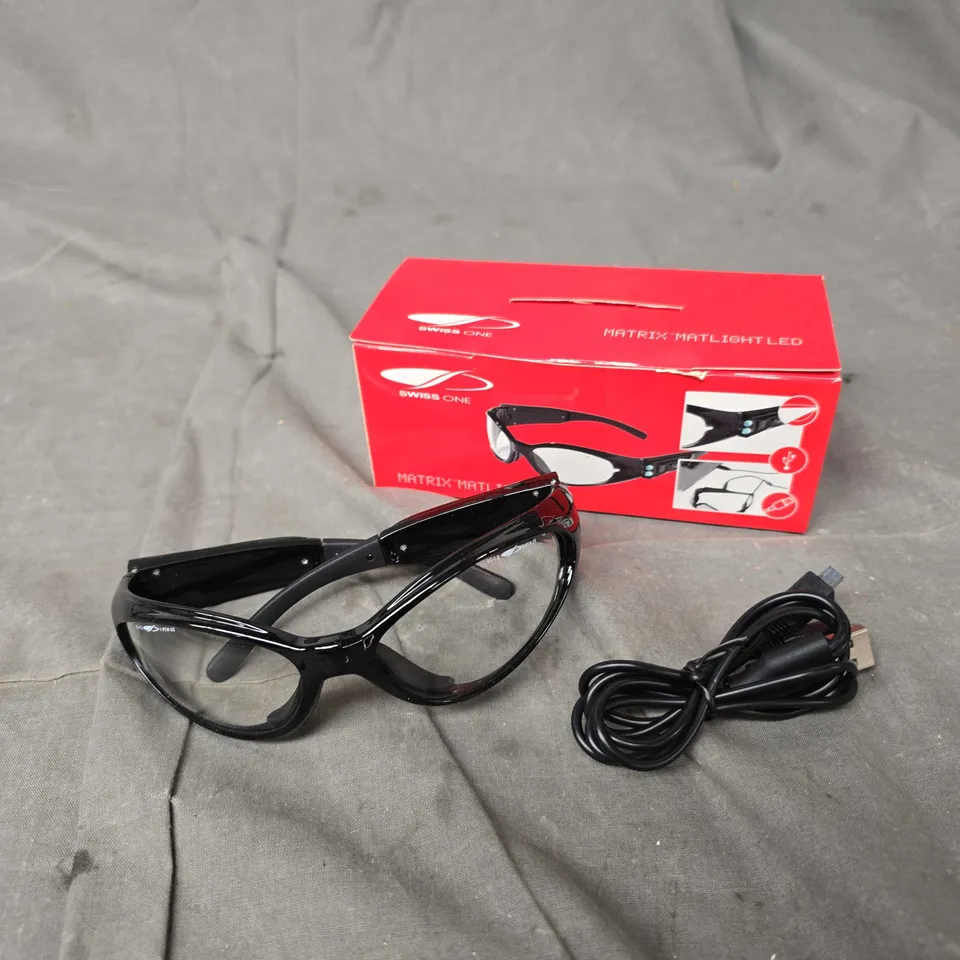 BOXED SWISS ONE MATRIX MATLIGHT LED SAFETY GLASSES 