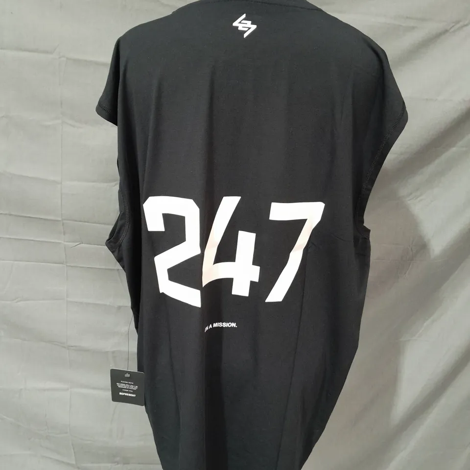 REPRESENT 247 OVERSIZED TANK TOP IN BLACK - XL