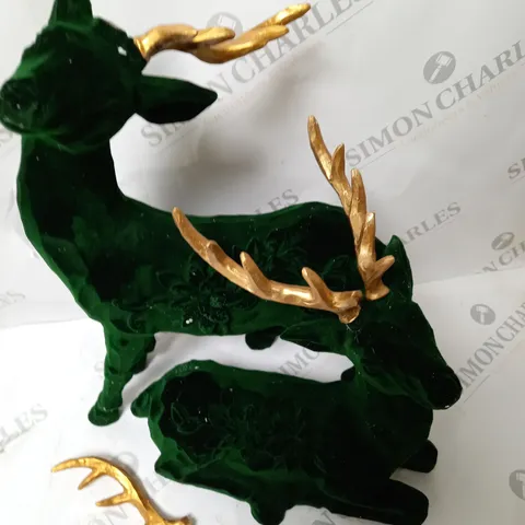 ALISON CORK SET OF 2 VELVET HENRY STAGS