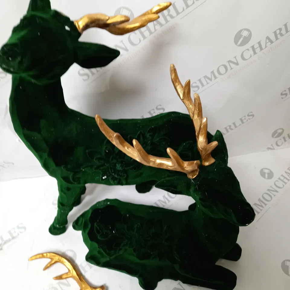 ALISON CORK SET OF 2 VELVET HENRY STAGS