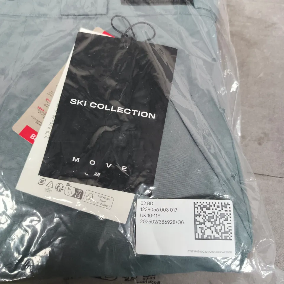 (BAGGED) H&M RECCO SKI COLLECTION MOVE CHILDREN'S TROUSERS – UK 10-11Y, GREY/BLACK