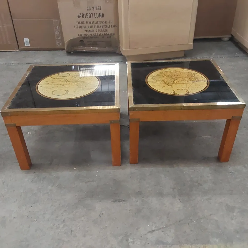 PAIR OF DESIGNER VINTAGE GLOBE COFFEE TABLES