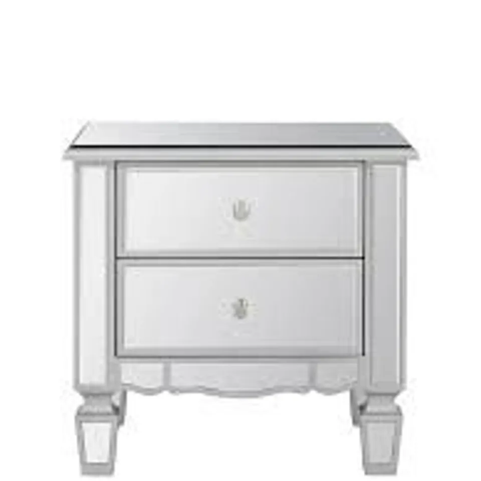 BOXED MIRAGE MIRRORED 2-DRAWER BEDSIDE CABINET (1 BOX) RRP £149