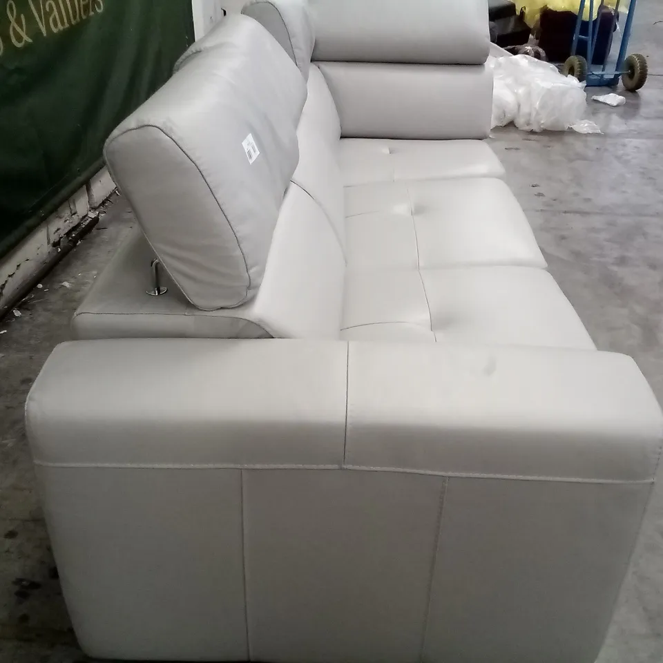 QUALITY DESIGNER 2PCS CORNER SOFA - EGGSHELL LEATHER