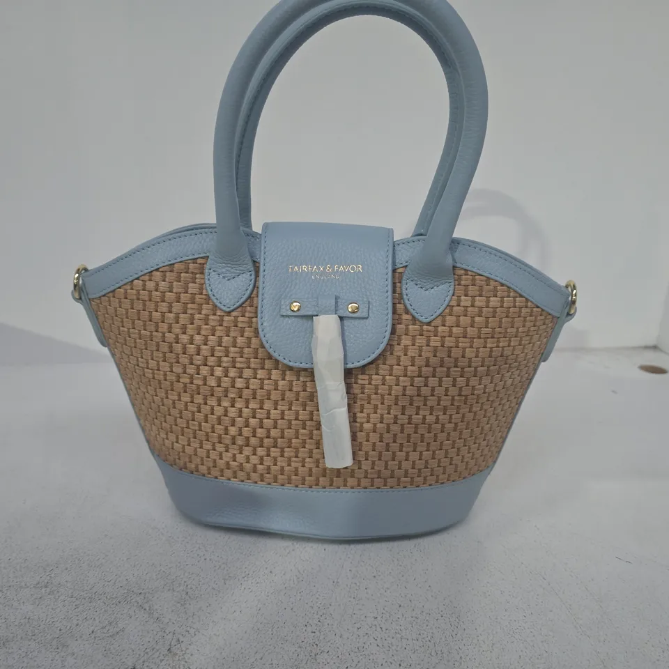 FAIRFAX & FAVOR MINI WINDSOR BASKET BAG – SKY BLUE LEATHER