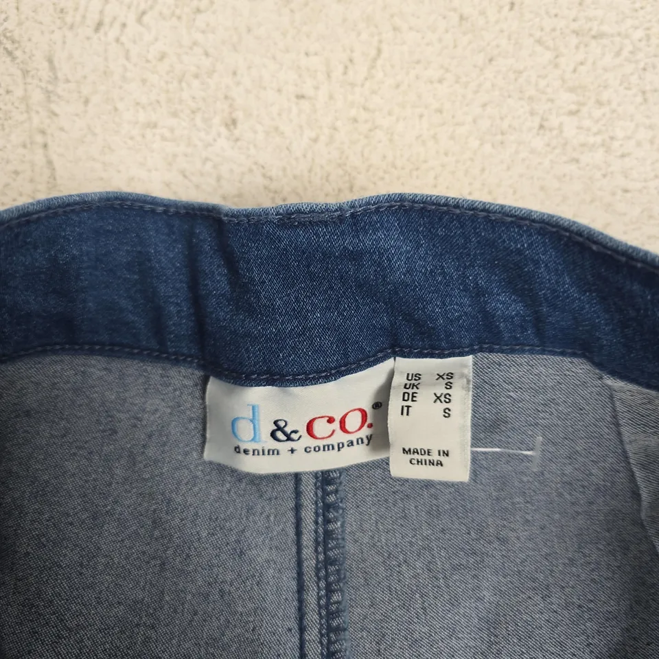 D&C DENIM & COMPANY WIDE LEG CROP JEANS – DARK WASH, UK S (US XS / DE 34 / IT 40)