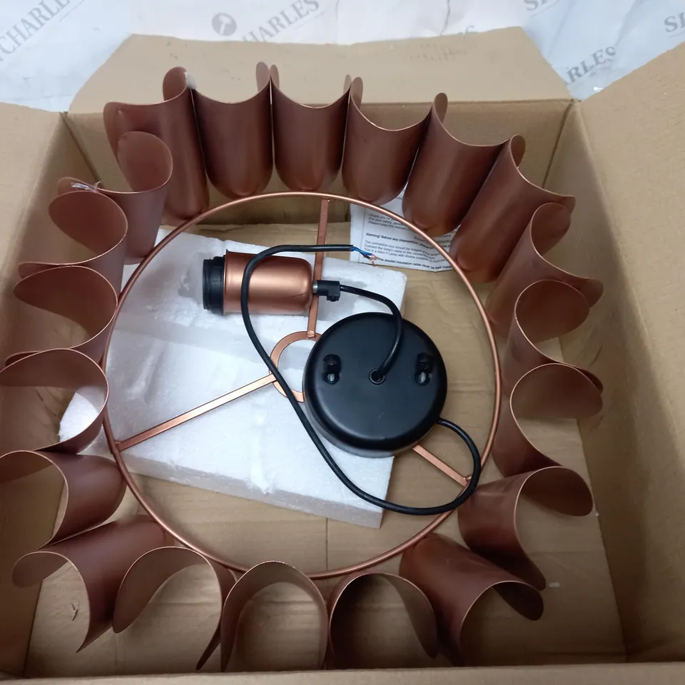 METRO LANE HANSEN COPPER 1-LIGHT METAL CEILING LIGHT - 20X43X43CM