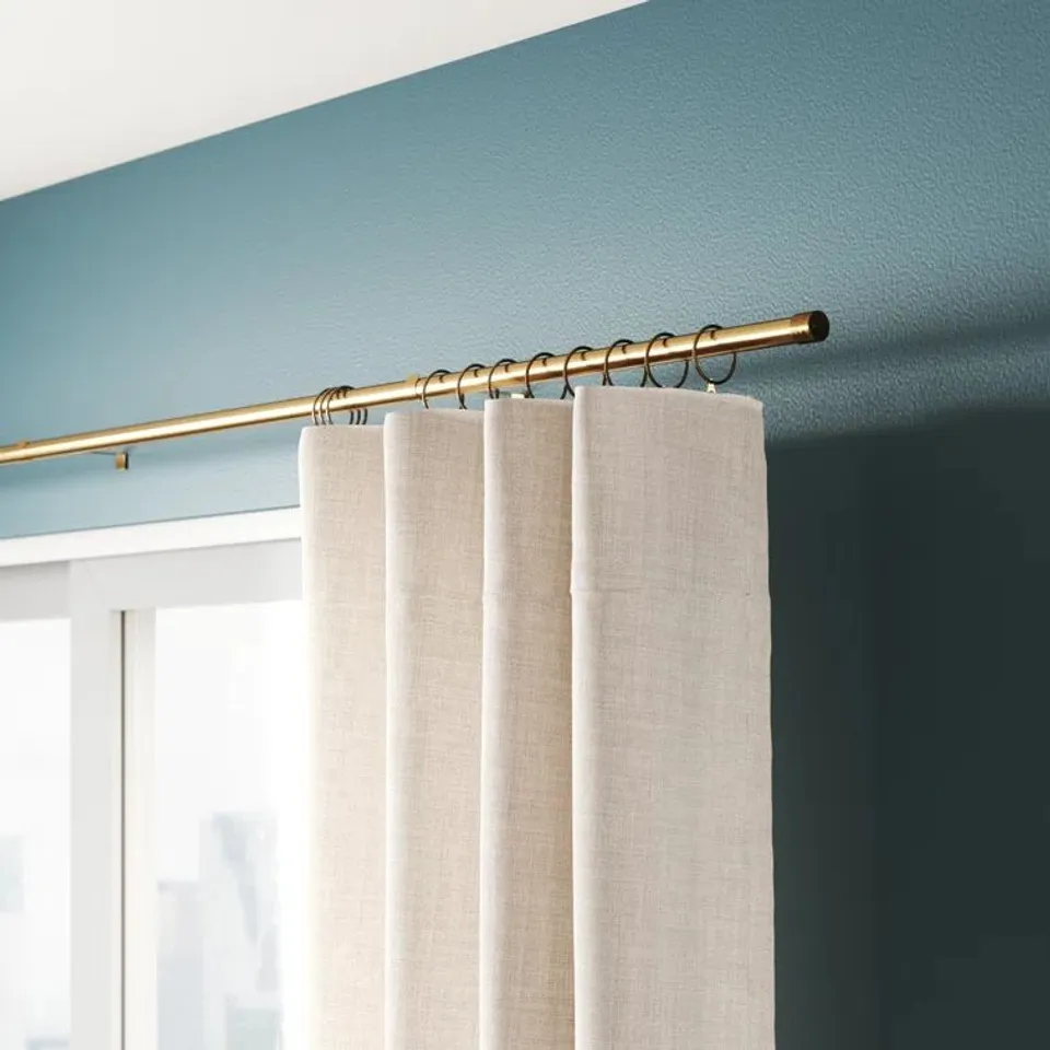 BOXED FULL STOP STAINLESS STEEL ADJUSTABLE CURTAIN POLE 