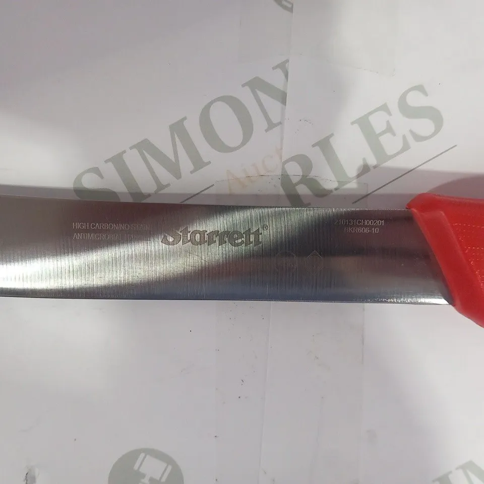 APPROXIMATELY 9 STARRETT BUTCHER KNIFE AERIAL TRIM WITH CURVED MARROW BLADE BKR606-10