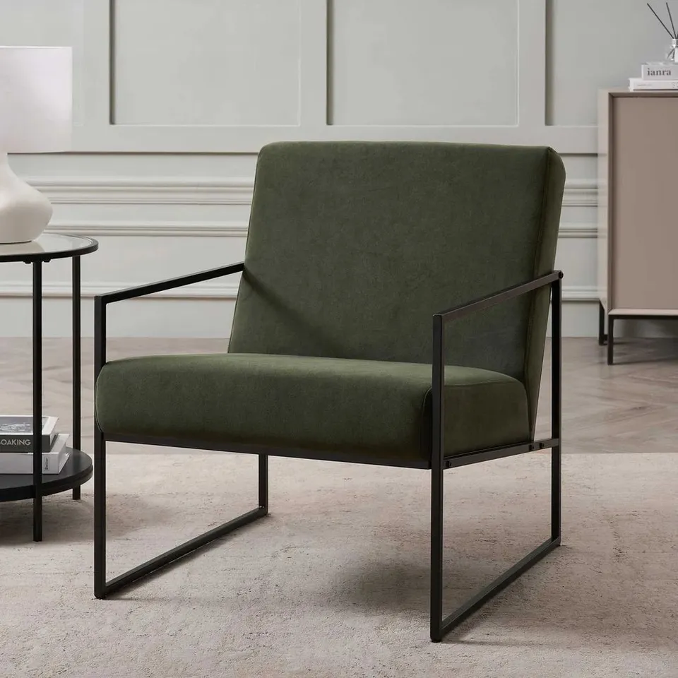 BOXED DUSK RAE ACCENT CHAIR - DARK OLIVE (1 BOX)