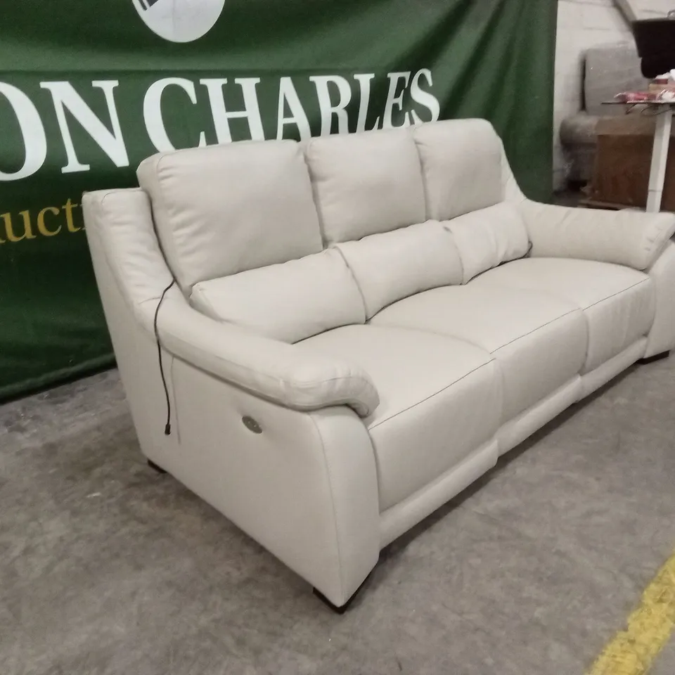 QUALITY DESIGNER ITALIAN MADE DEGANO SMALL 3 SEATER LEATHER ELECTRIC RECLINER SOFA