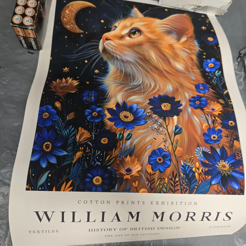 WILLIAM MORRIS COTTON PRINTS EXHIBITION POSTER – TEXTILES, HISTORY OF BRITISH DESIGN