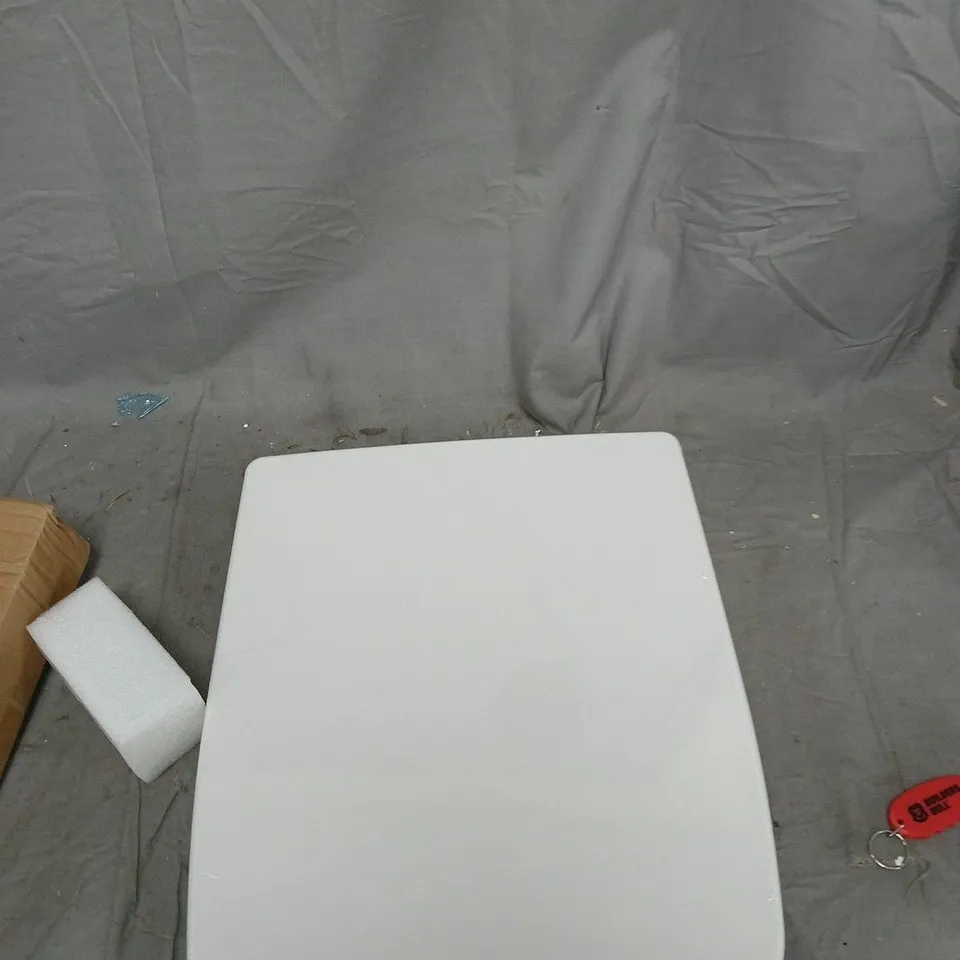 WHITE TOILET SEAT WITH LID AND FITTINGS