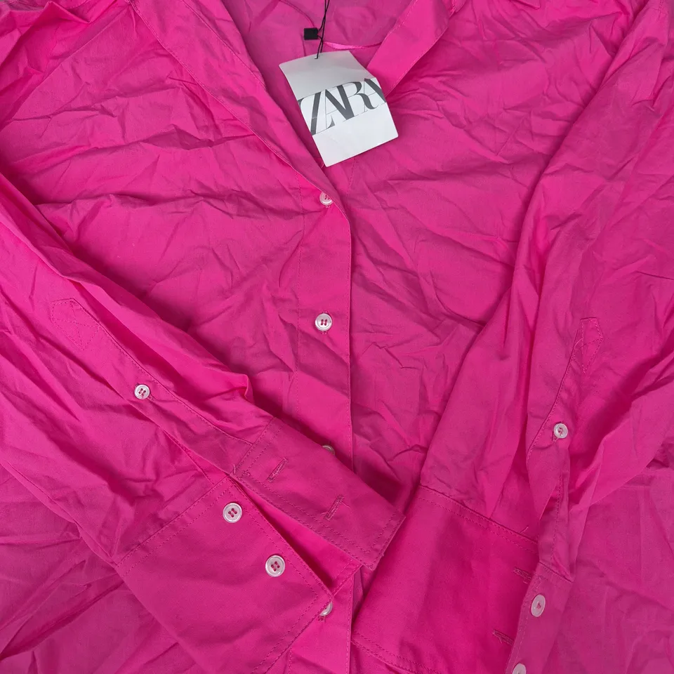 ZARA LONG SLEEVE SHIRT IN PINK SIZE UK SMALL