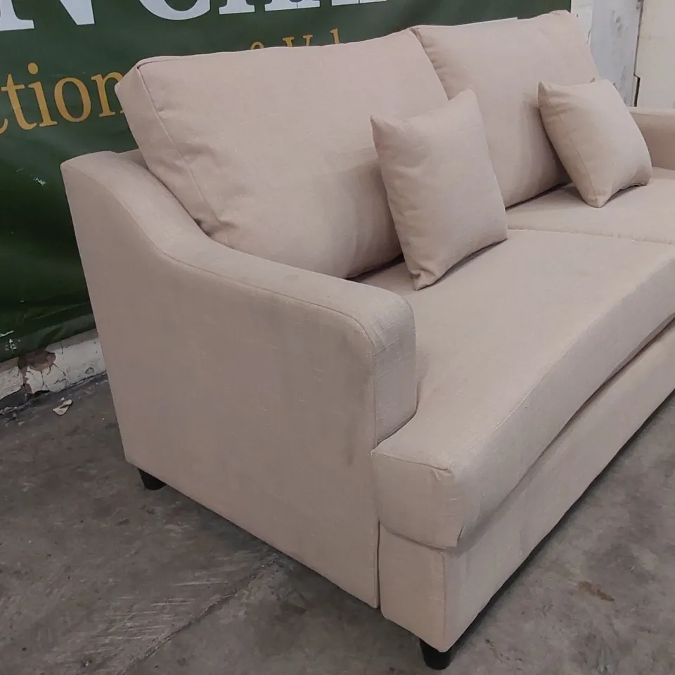 QUALITY DESIGNER ATWORTH 3.5 SEATER SOFA BED - BEIGE