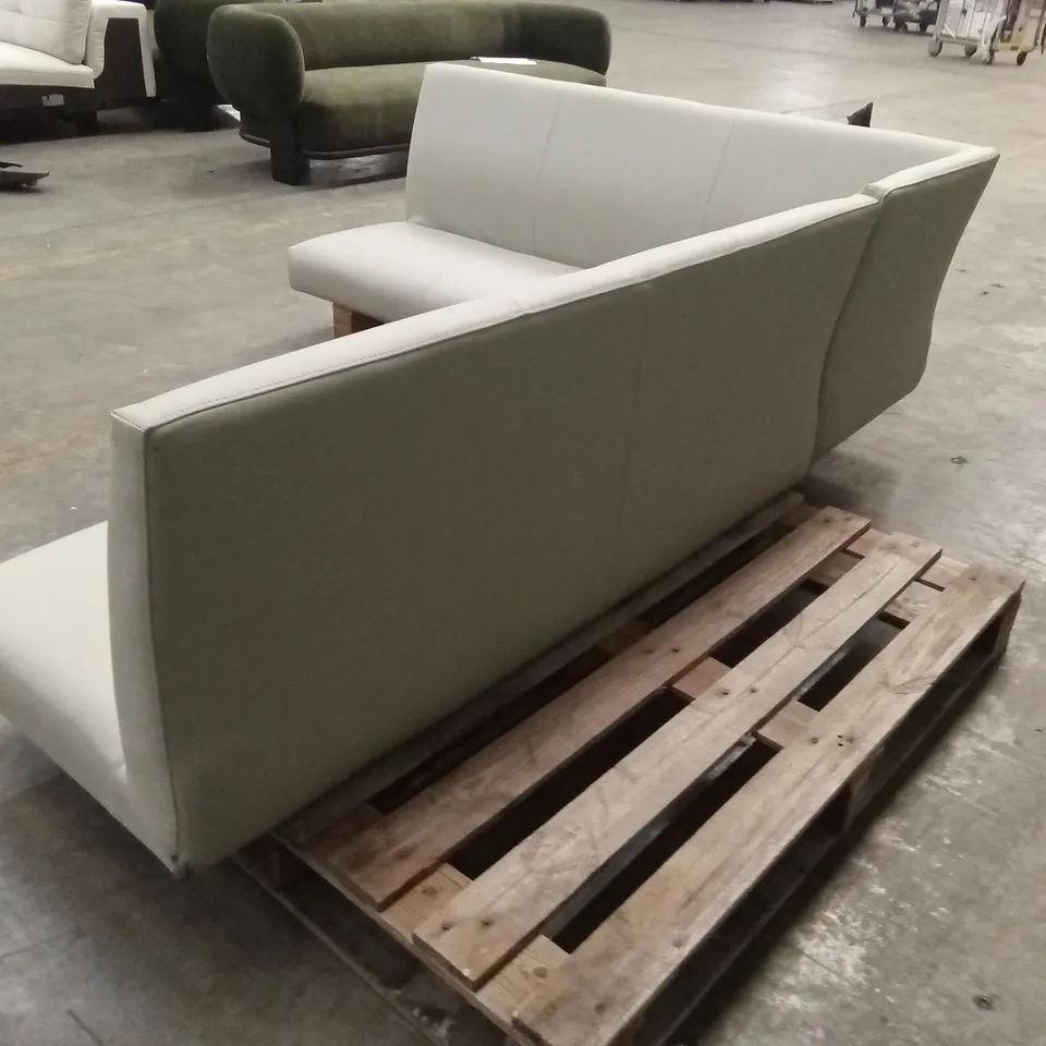 DANETTI LOOP 5 SEATER GREY FAUX LEATHER CORNER DINING BENCH RRP £999