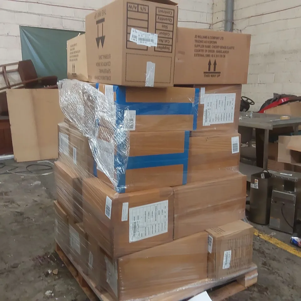 PALLET CONTAINING APPROXIMATELY 280x BRAND NEW ASSORTED DESIGNER CLOTHING ITEMS AND SHOES INCLUDING: JD WILLIAMS SHOES, JOANNA HOPE HIGH HEELS, ANTHOLOGY SANDALS, PRETTY SECRETS BRAS ECT