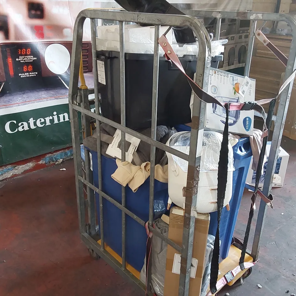 CAGE OF ASSORTED HOMEWARE AND CLOTHING PRODUCTS ECT (CAGE NOT INCLUDED)