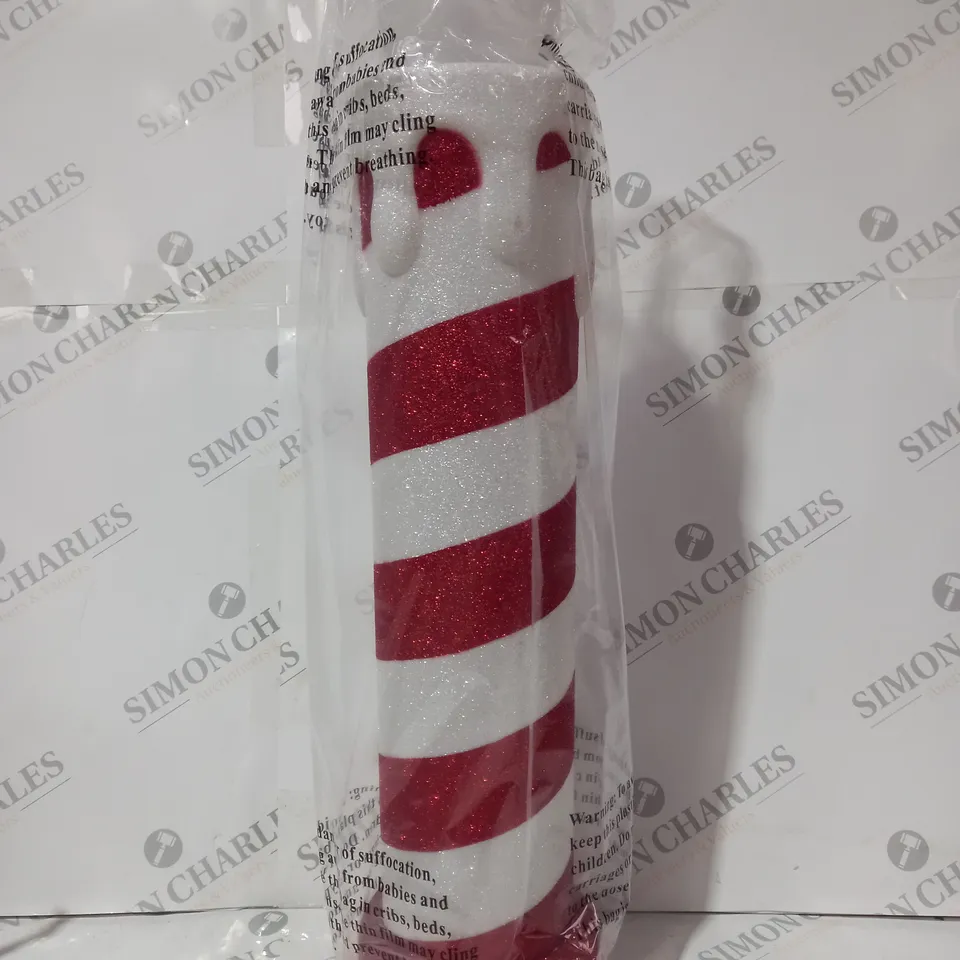 BOXED MR CHRISTMAS INDOOR/OUTDOOR LIGHT UP CANDLE RED/WHITE