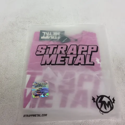 STRAPP METAL ROCKER CROP TOP – WASHED PINK, SIZE XL