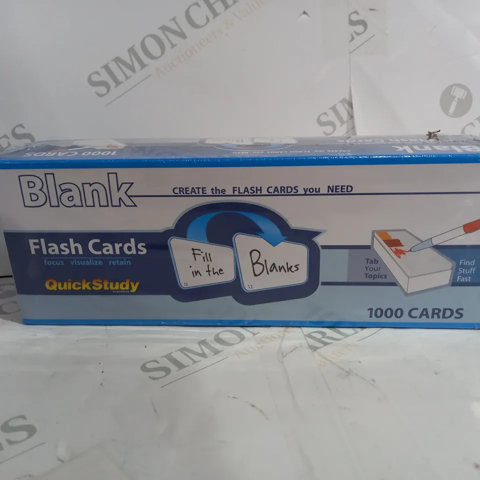 BOXED CELLOPHANE WRAPPED SET OF 1000 BLANK FLASH CARDS