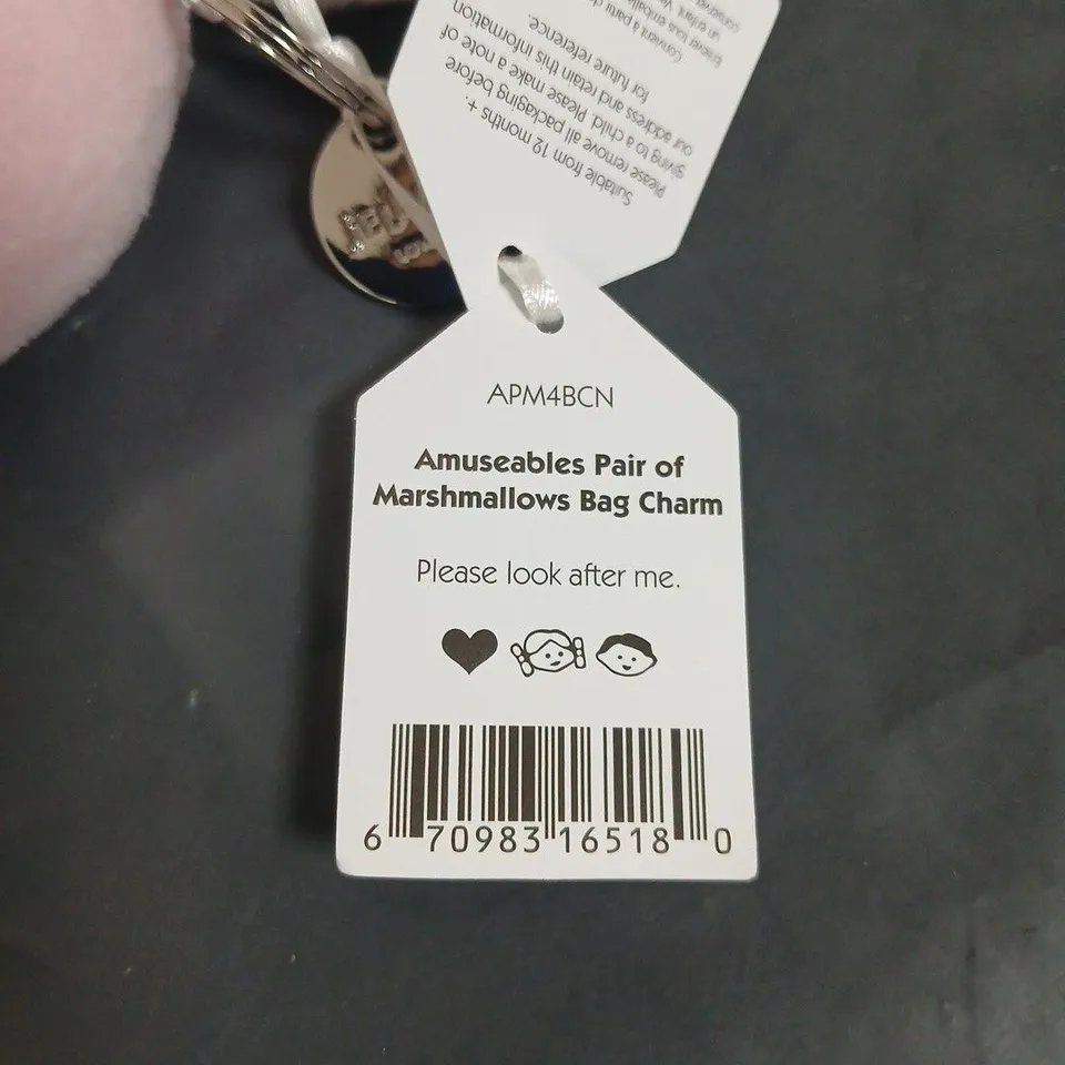 JELLYCAT AMUSEABLES PAIR OF MARSHMALLOWS BAG CHARM