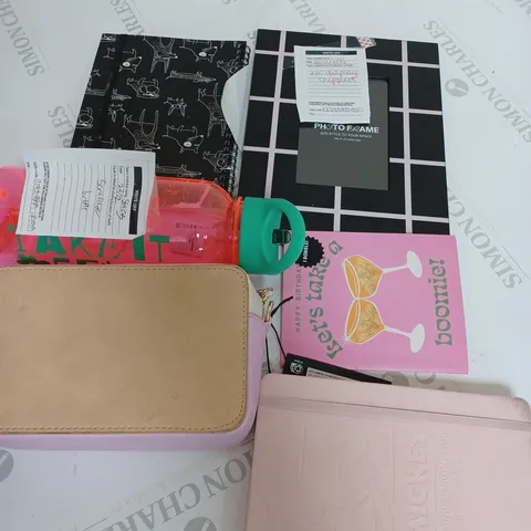LOT OF ASSORTED HOUSEHOLD ITEMS TO INCLUDE , CALENDERS , BOTTLES AND CARDS