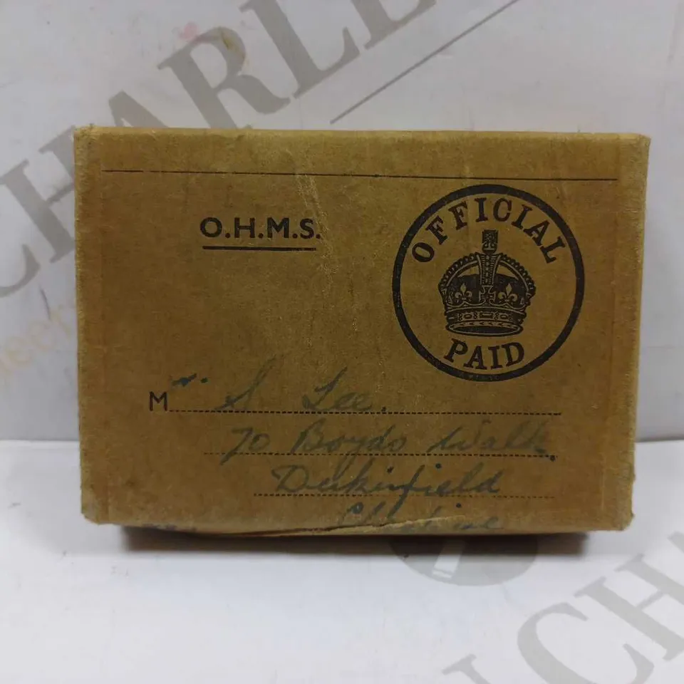 SMALL BOX TO CONTAIN 2 X BRITISH MILITARY SERVICE MEDALS WITH PAPERWORK 